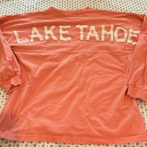 Vintage West Trend t-shirt, Lake Tahoe, pink, long sleeve, all cotton, size S